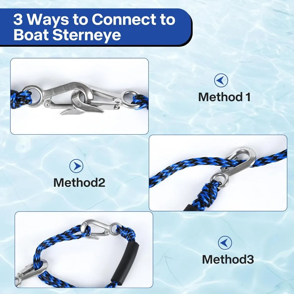 Heavy Duty Boat Tow Harness for Tubing, Water Sports Tow Rope, Self Centering for Boat, Jet Ski, Pontoon, Wakeboarding