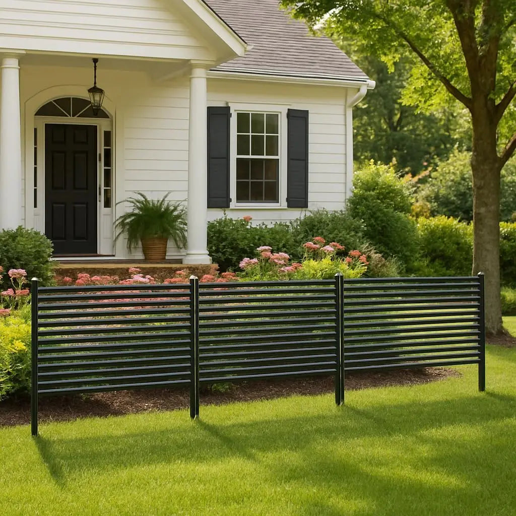 Expandable Powder Coated Metal Garden Fence for Outdoor Privacy