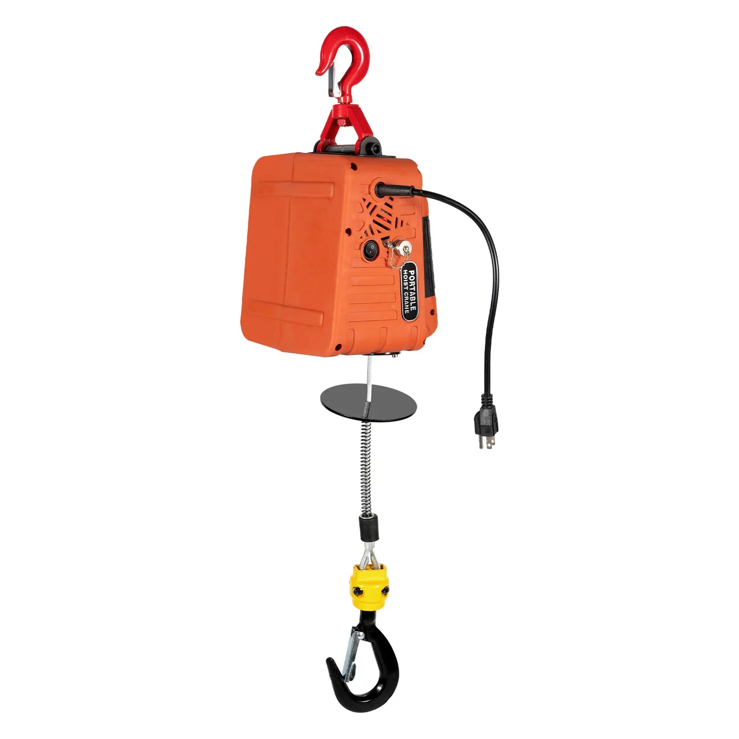 1500W Electric Hoist Winch, Electric Hoist Winch with Remote Control 500kg/1100lbs Loading Capacity for Gardens, Forests, Factories, Warehouses, Garages