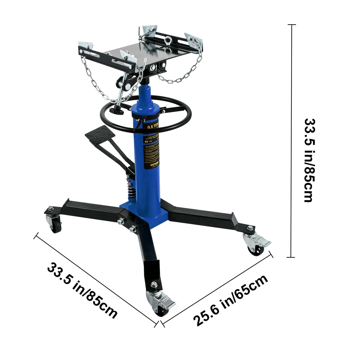 SucceBuy Car Lift Jack Hydraulic Telescopic Transmission Jack Floor Jack Stand with Foot Pedal Swivel Wheel Garage Lift Hoist