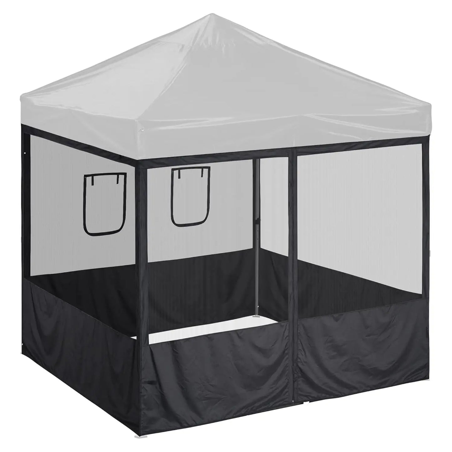 Pop Up Canopy Half Mesh Sidewall with Window 10x10Ft for Food Booth Commercial Vendor Shelter Mesh Enclosures, 4pcs, Customized