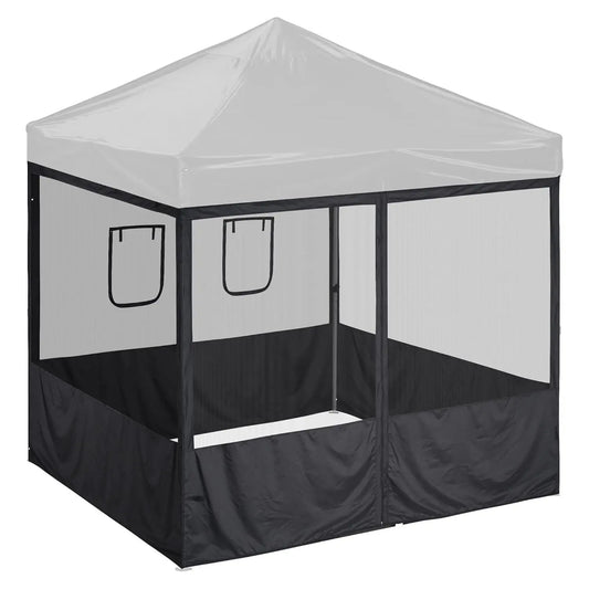 Pop Up Canopy Half Mesh Sidewall with Window 10x10Ft for Food Booth Commercial Vendor Shelter Mesh Enclosures, 4pcs, Customized