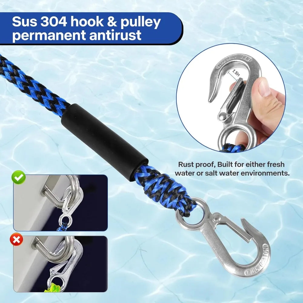 Heavy Duty Boat Tow Harness for Tubing, Water Sports Tow Rope, Self Centering for Boat, Jet Ski, Pontoon, Wakeboarding