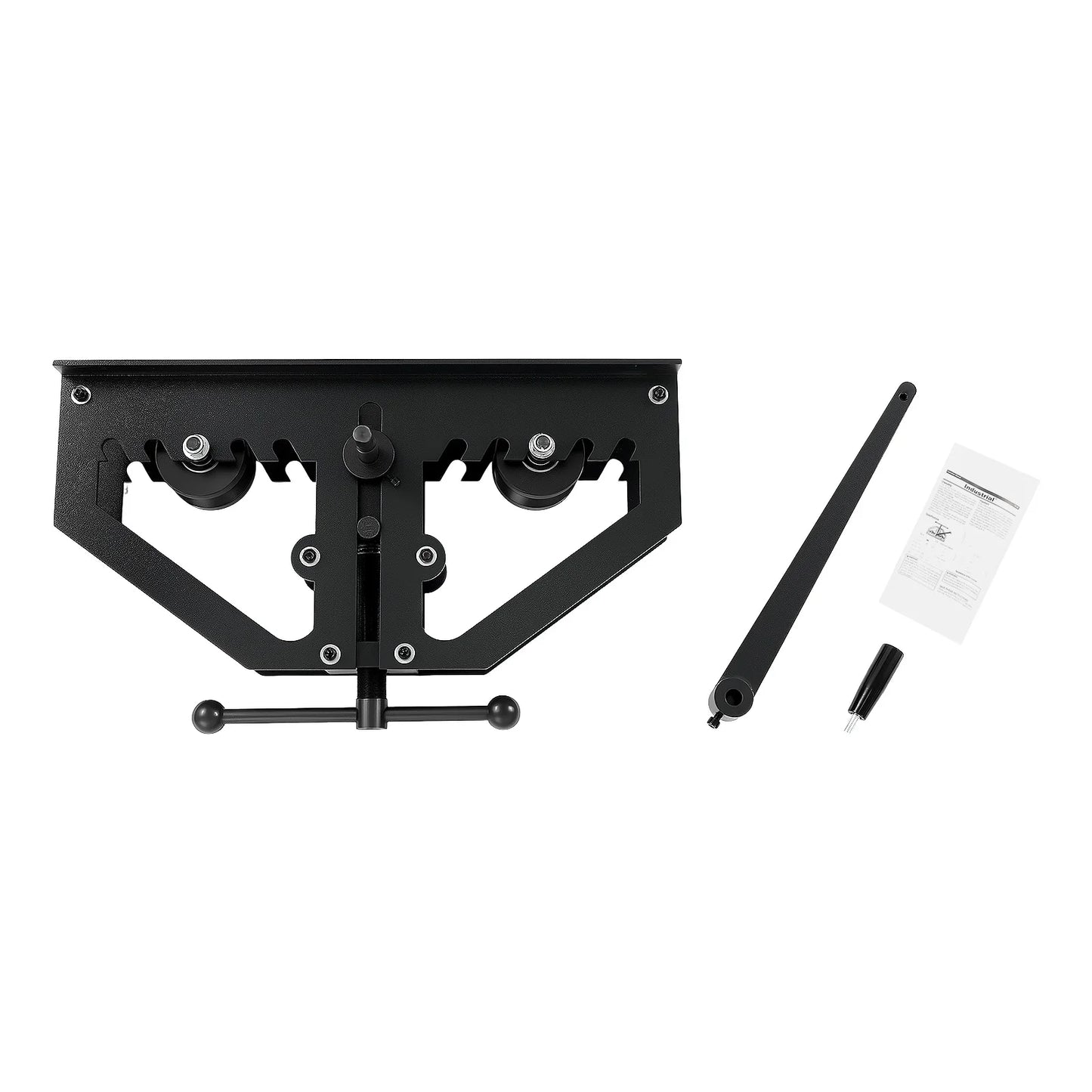 Manual Metal Tube Bender Machine, 1-1/4" To 2" Roller Stretcher Shrinker Bench Bending Set,  for Flats, C Channel, Square