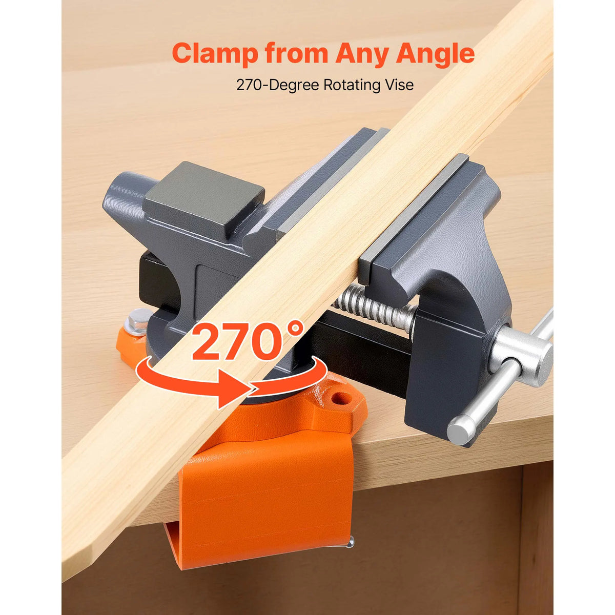 SucceBuy Swivel Bench Vise for Woodworking and Metalworking