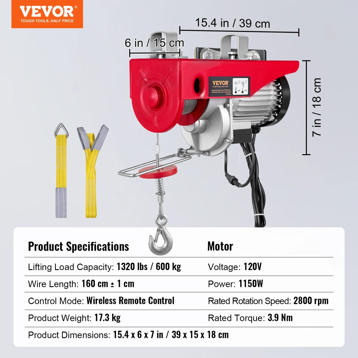 SucceBuy 400-1000kg Electric Hoist Lifting Crane Cable Hoist Winch for Boat Car Garage Elevator with Wired Remote Control Lifter