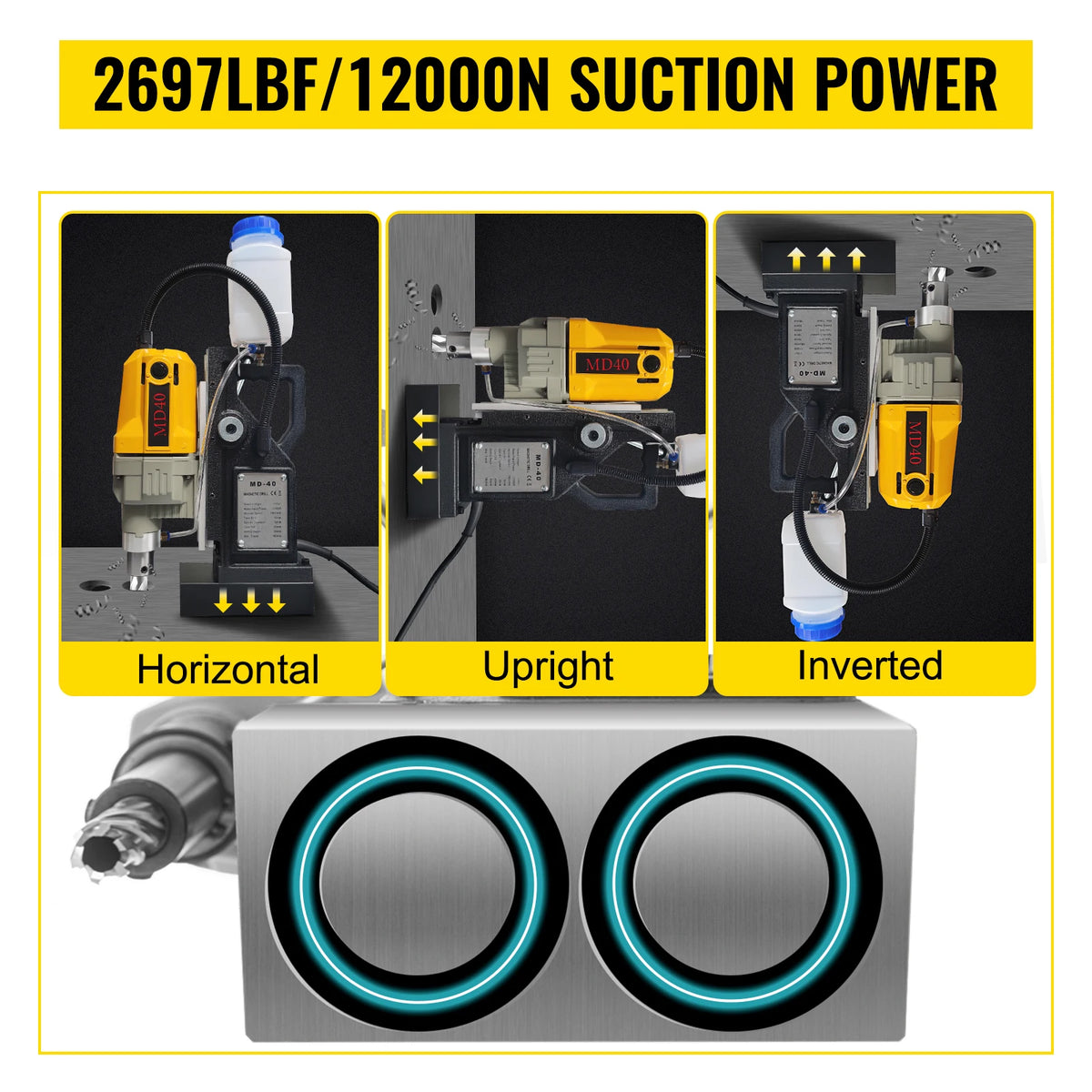SucceBuy Industrial Magnetic Drill Press Bench Top Machine