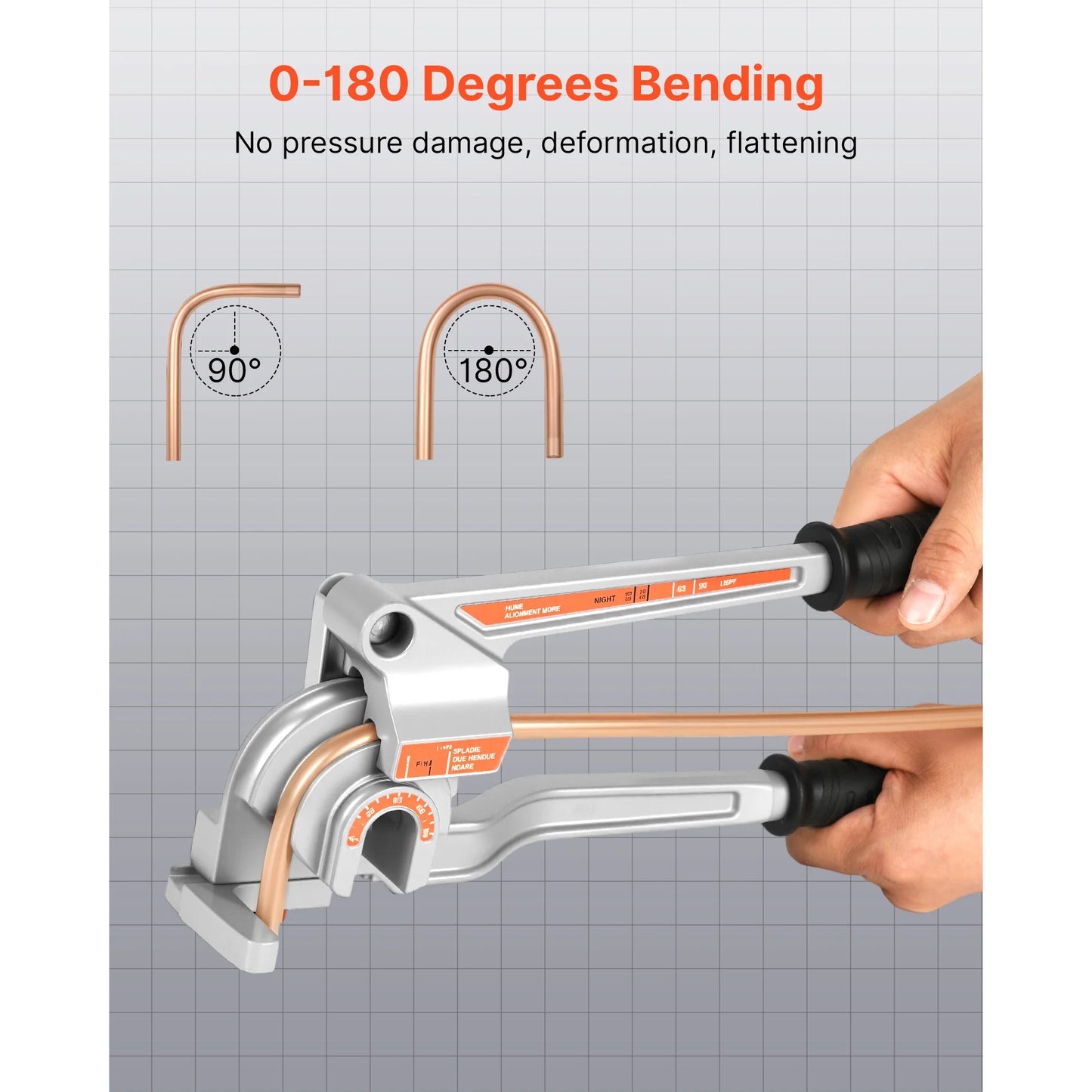 SucceBuy Pipe Tube Bender 1/4" 3/8" 1/2" OD 3 in 1 Manual Level Tube Bender 180° Copper Aluminum Pipes Bending Tool for Repair