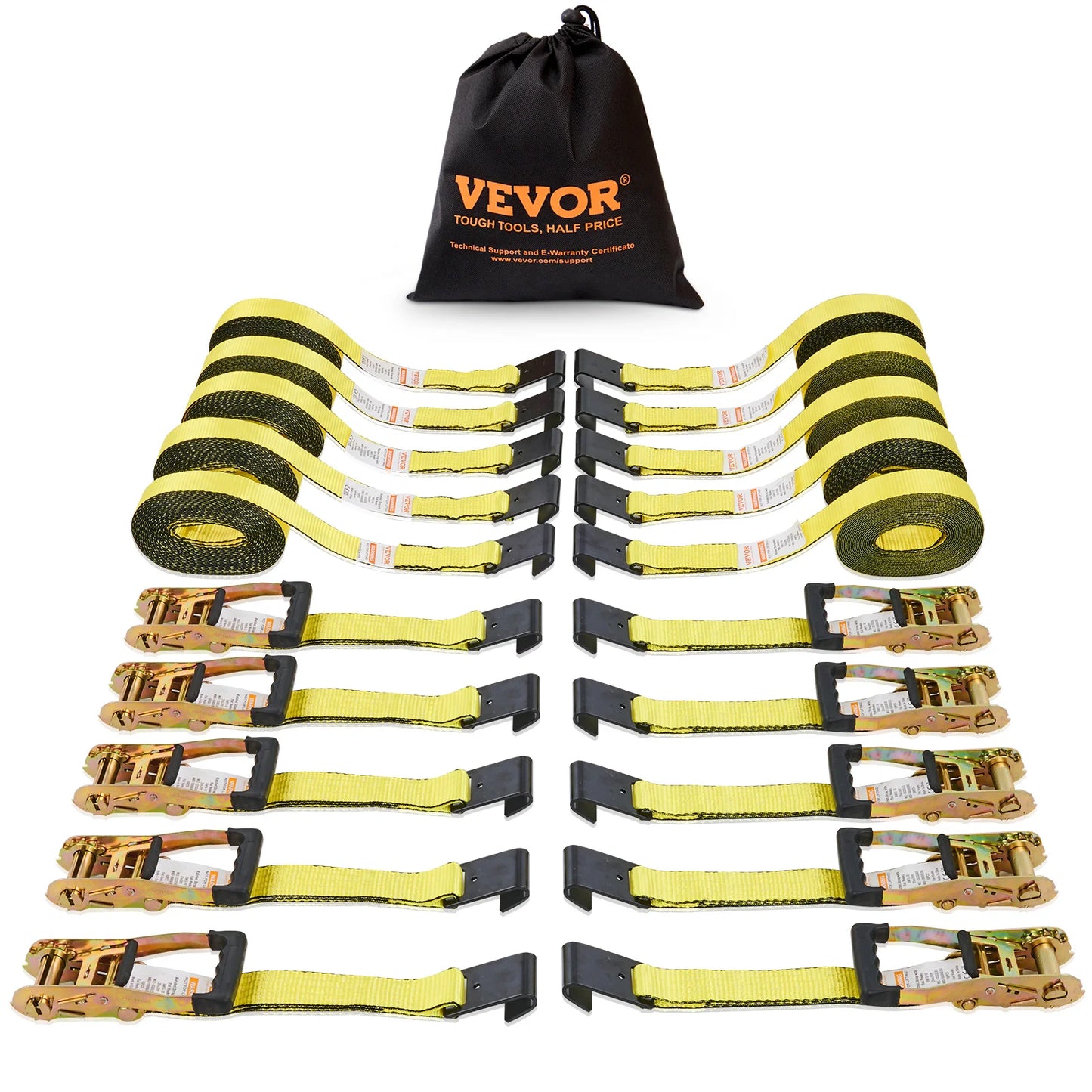 SucceBuy 10000Lbs Ratchet Tie Down Straps Ratchet with Heavy Duty Track Spring Fittings for Moving Securing Cargo Motorcycle