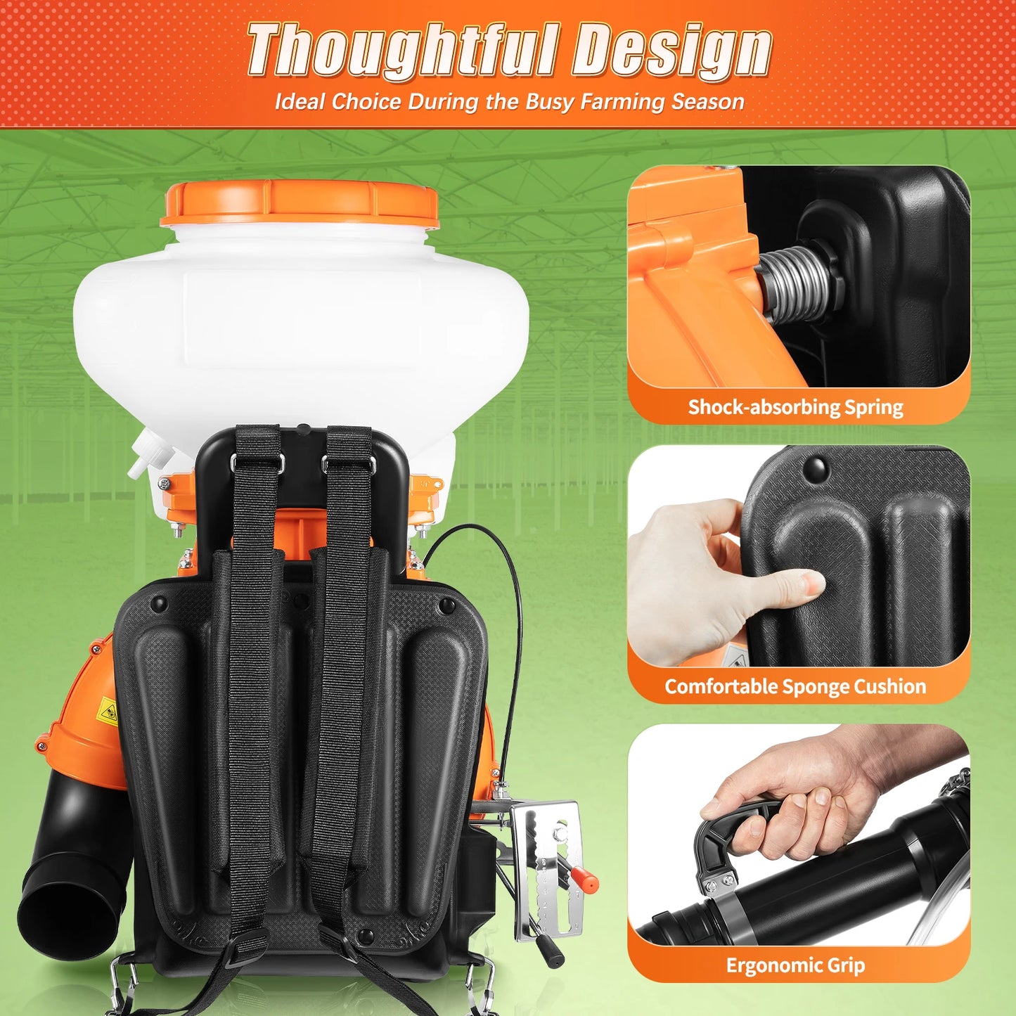 Backpack Sprayer Gas Powered 2-Stroke Motor 41.5cc
