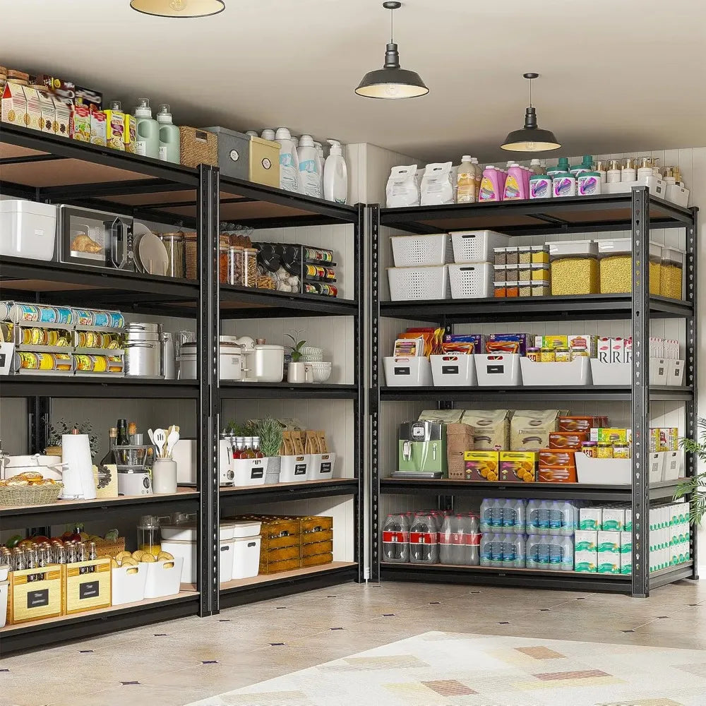 2400LBS Storage Shelves 5 Tier Garage Shelving Heavy Duty, Adjustable Metal Shelving Unit, Garage Shelves for, Customized