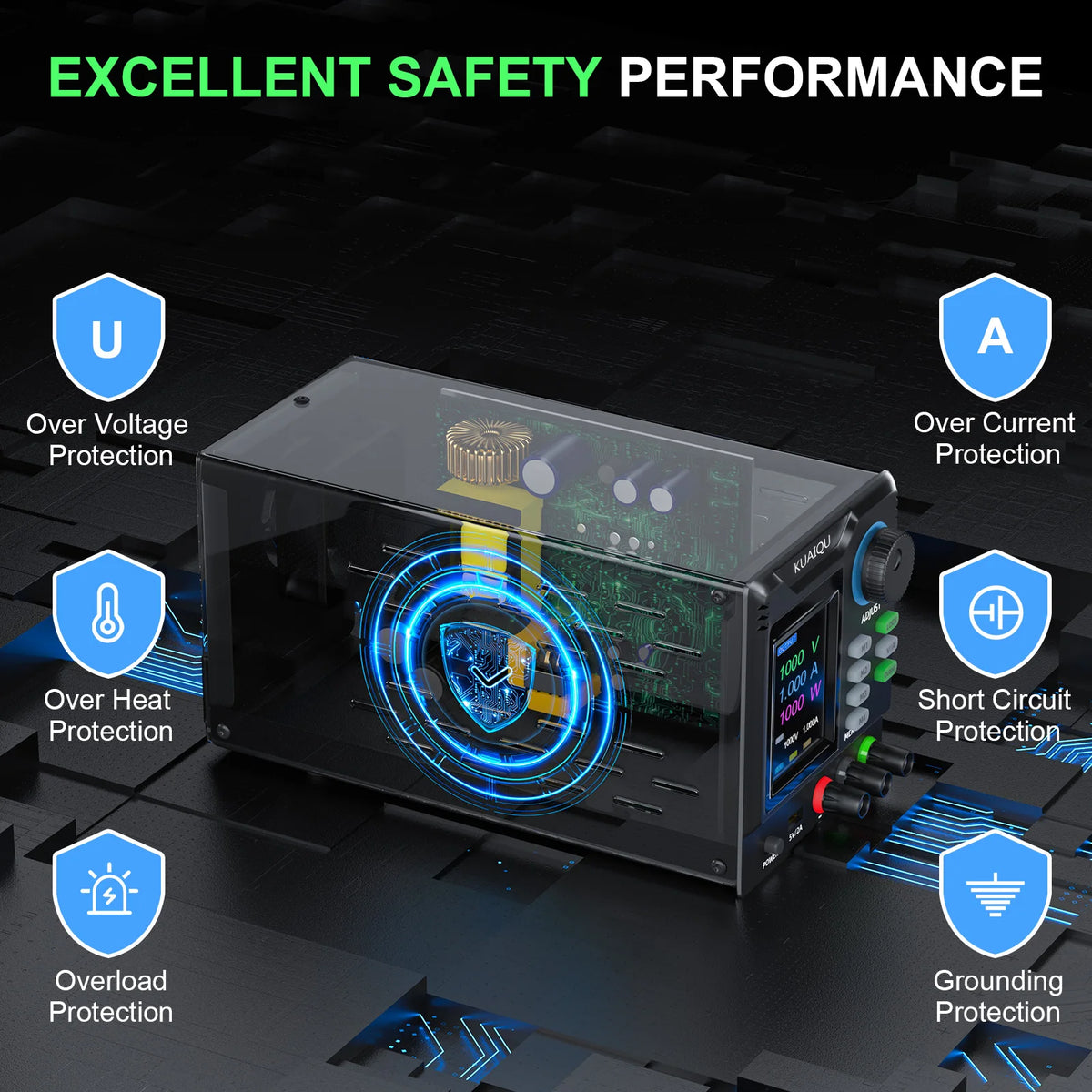 KUAIQU Programmable DC Switching Power Supply for Electronics Testing