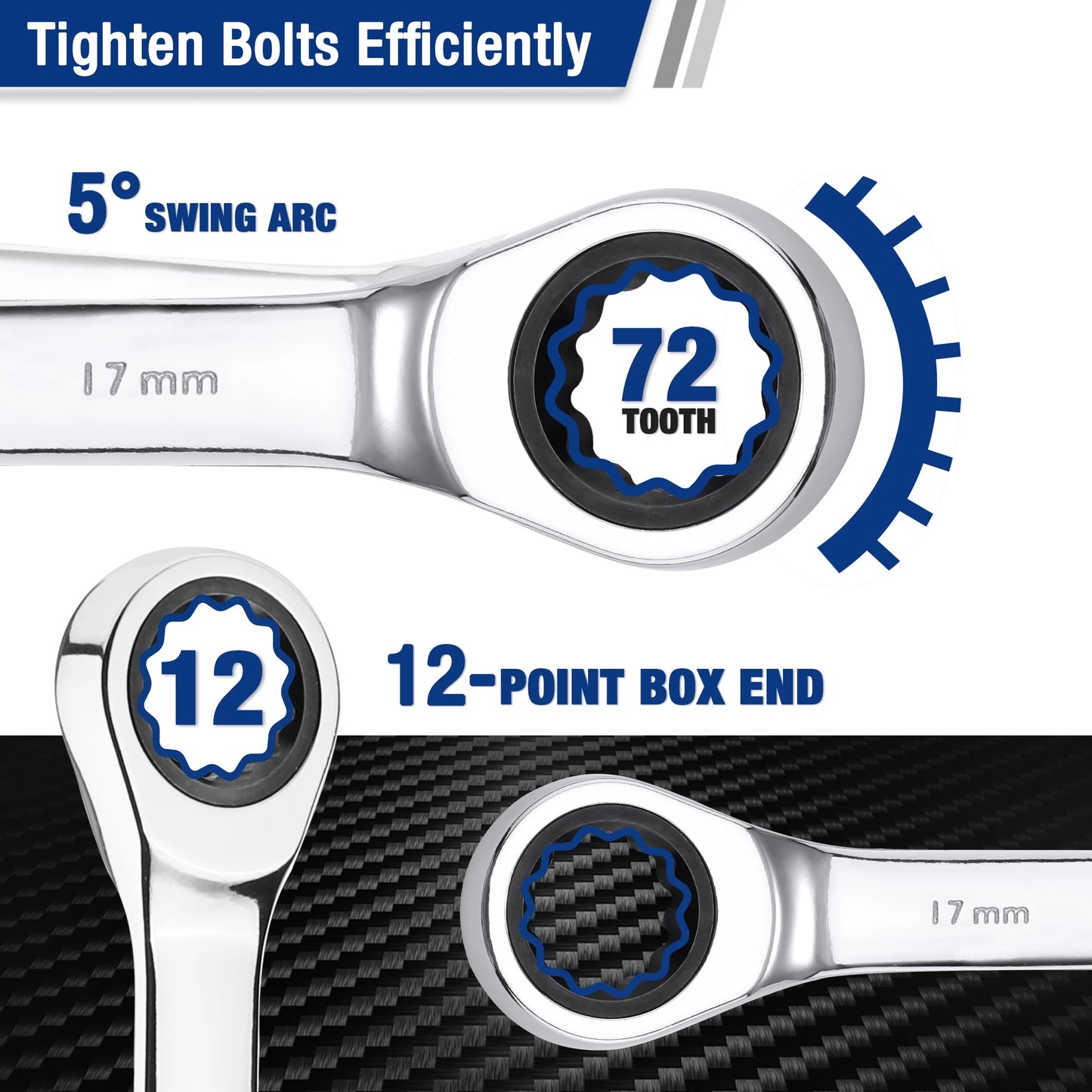 WORKPRO 21pc Ratcheting Wrench Set  with Box ,72 Teeth Wrench with Box, Wrench Repair  Tool Set