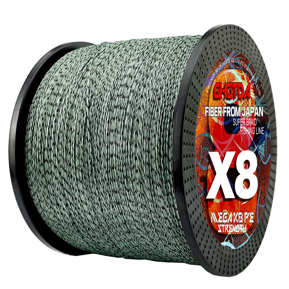 GHOTDA Braided Fishing Line Speckle PE Fishing Line 8 Strand Saltwater 18LB-78LB Fishing Wire Carp Multicolor Multifilament Line
