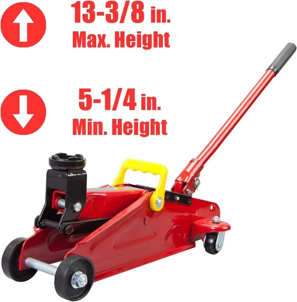 Hydraulic Trolley Floor Jack Combo with 2 Jack Stands, 2 Ton Capacity