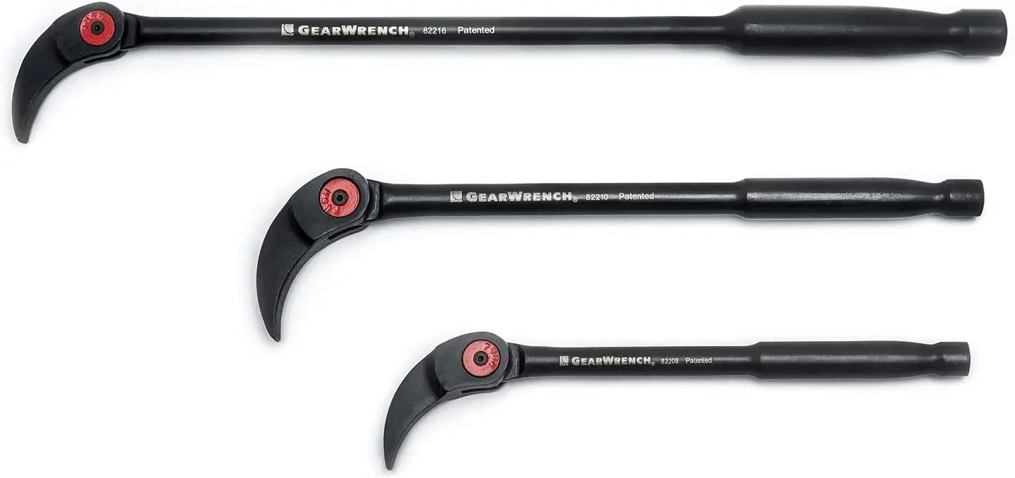 3-Piece Pry Bar Set with 8", 10", and 16" Sizes for Professional Use in Tight Spaces