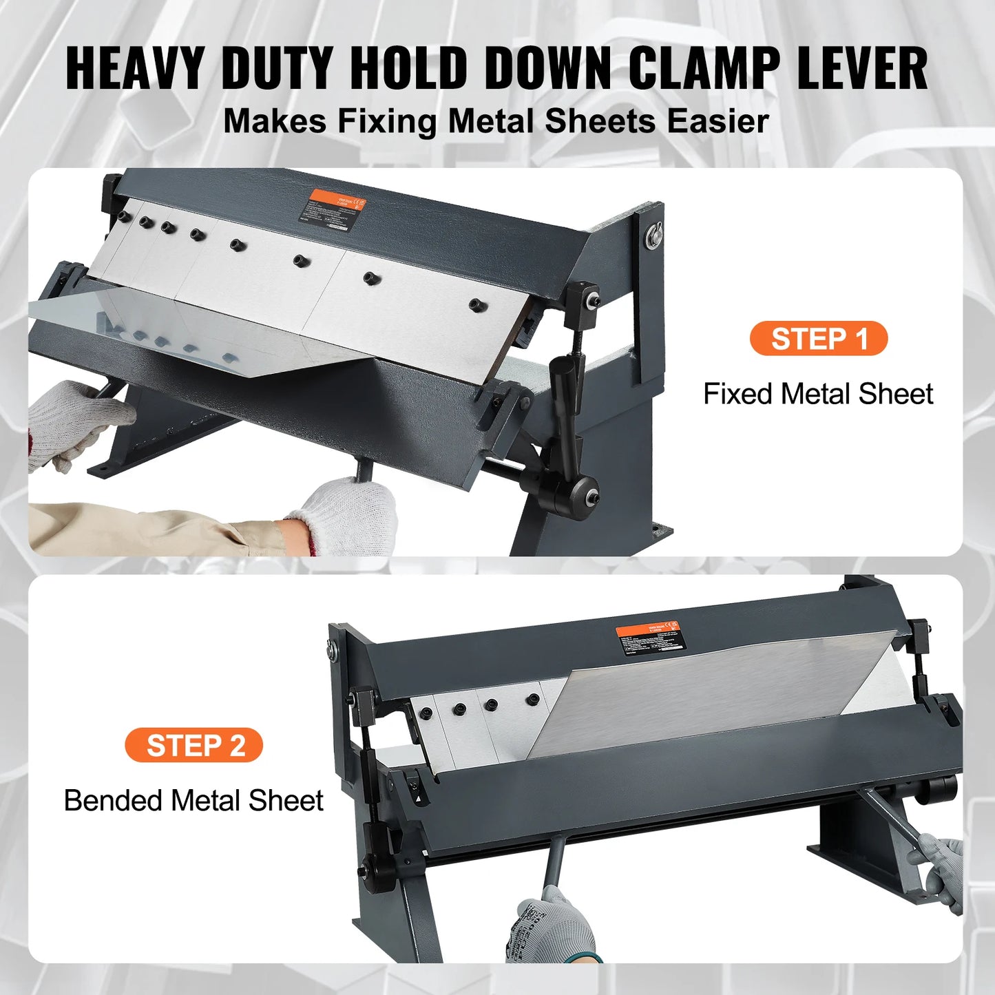 SucceBuy Box and Pan Brake 24Inch/36Inch/ 48Inch 0-130 Degrees Sheet Metal Bending Brake Portable Metal Bender for Metal Bending