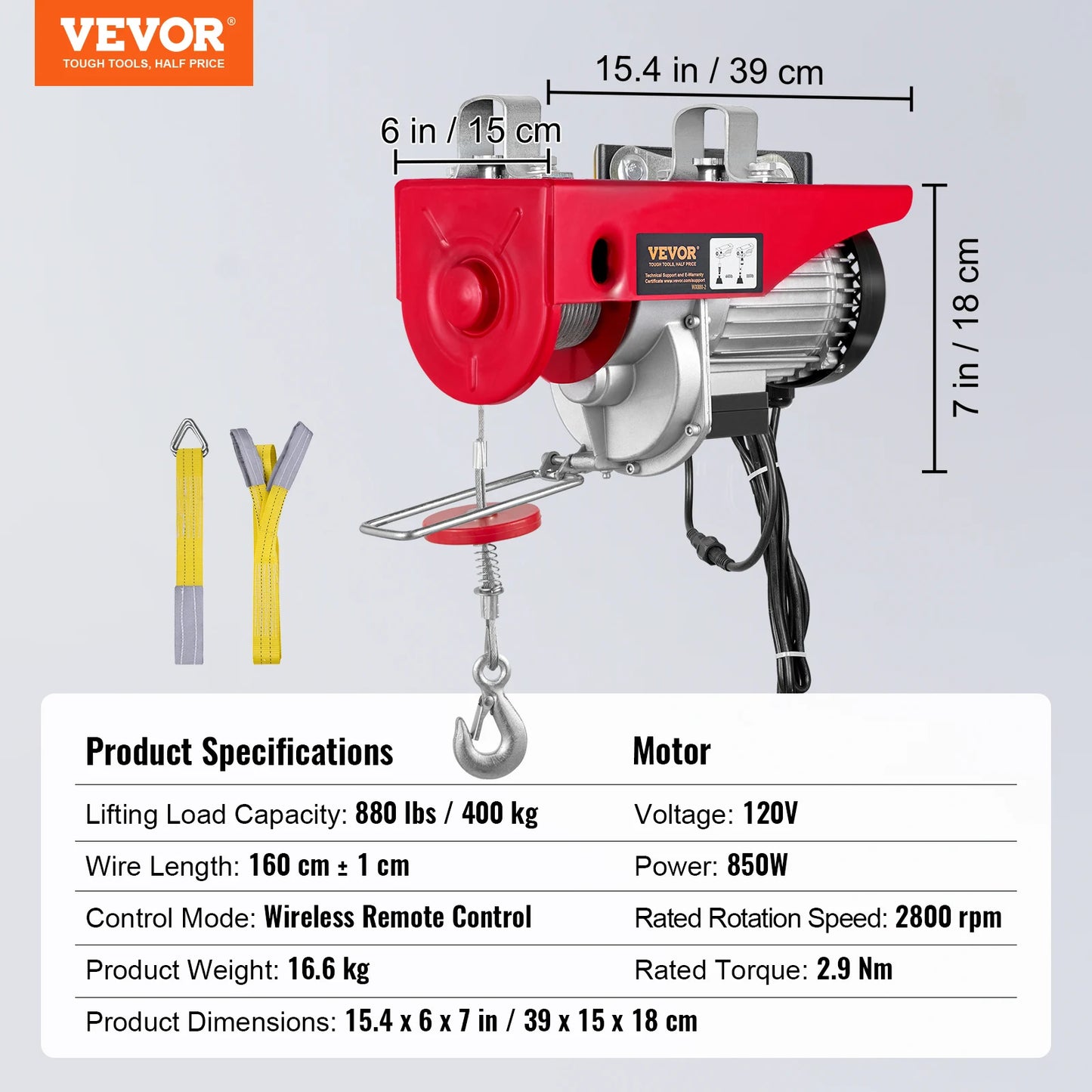 SucceBuy 400-1000kg Electric Hoist Lifting Crane Cable Hoist Winch for Boat Car Garage Elevator with Wired Remote Control Lifter
