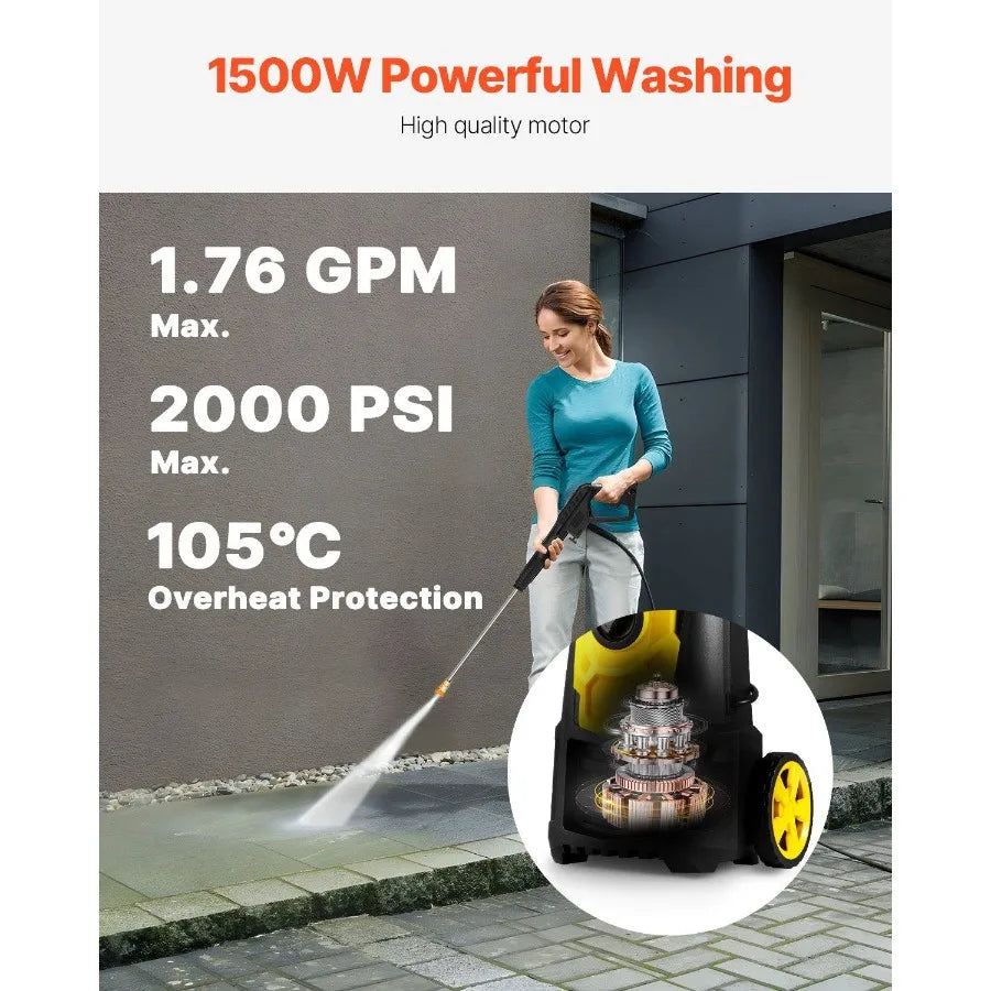 Portable Electric Pressure Washer For Efficient Outdoor Patio Cleaning