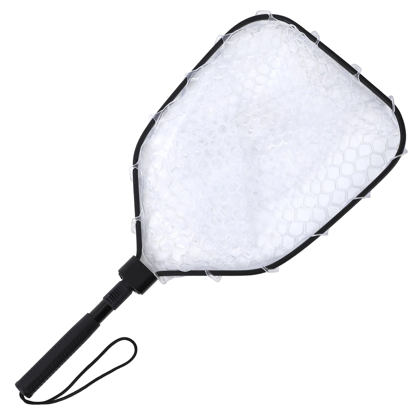 Foldable Fishing Net For Trout Soft Rubber Fishing Net With Handle Fly Fishing Landing Net For Easy Catch Release, Lightweight