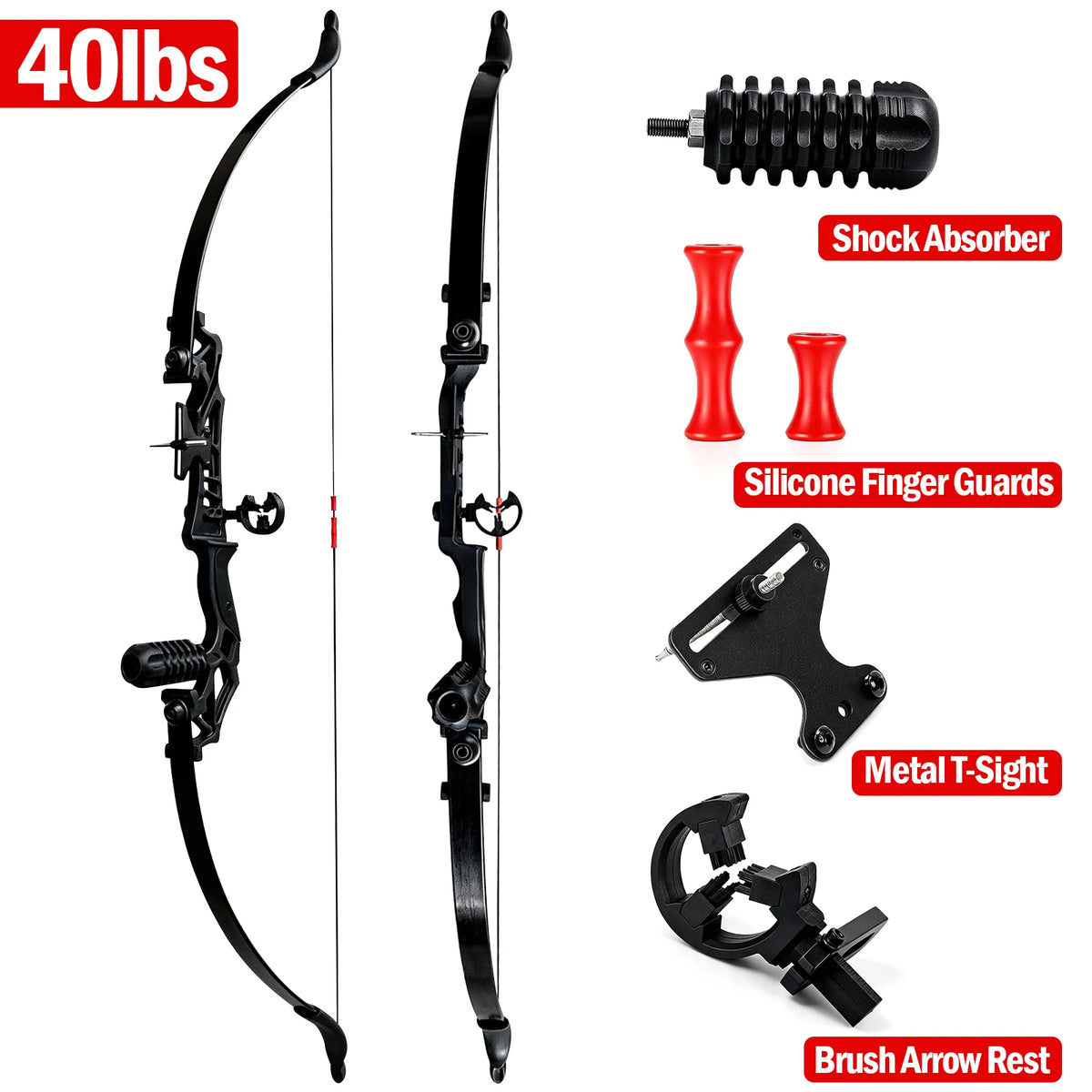 Ambidextrous Aluminum Takedown Recurve Bow Set for Target Shooting
