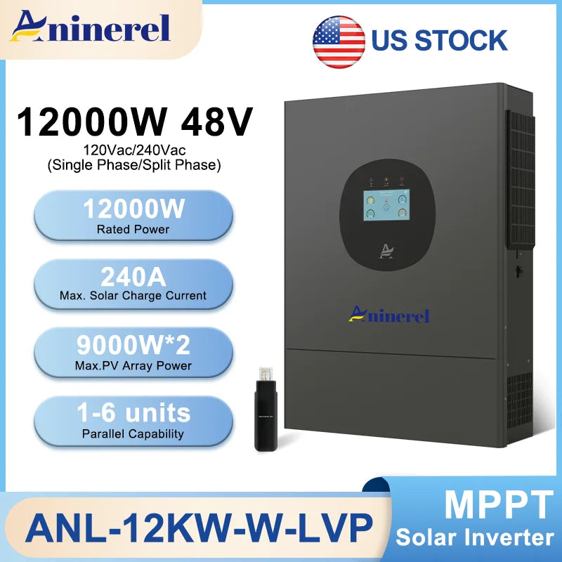 Aninerel LiFePO4 Battery And Hybrid Solar Inverter System