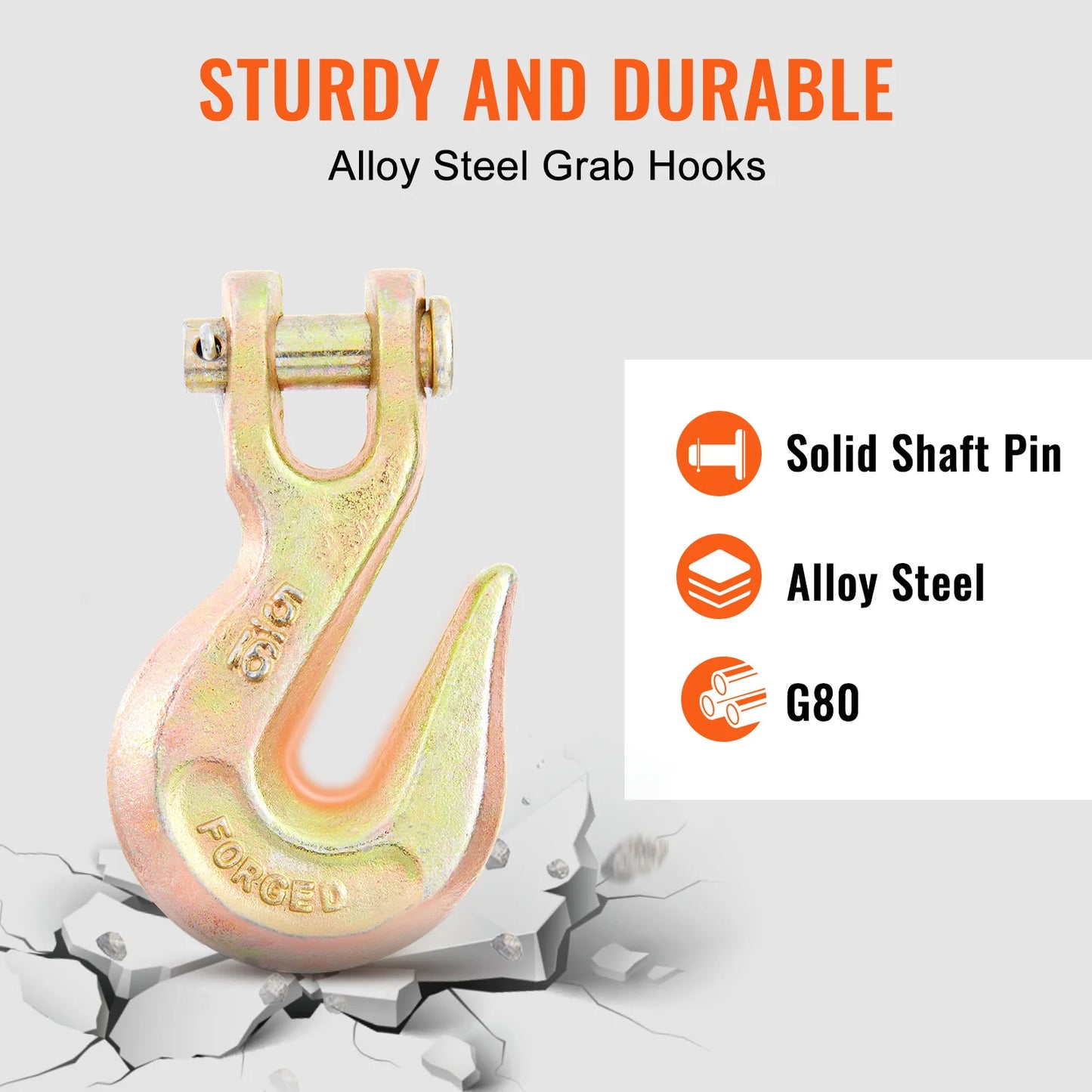 SucceBuy Binder Chain Trailer Tow Zinc Plated Heavy Duty Truck with Grab Hooks for Logging Binder Tie Down Transport Flatbed