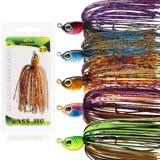 Bass Jigs Swinging Swim Jigs for Bass Fishing Jigs 5PCS 1/4oz 3/8oz Fishing Lures for Bass Pike Walleye Muskie