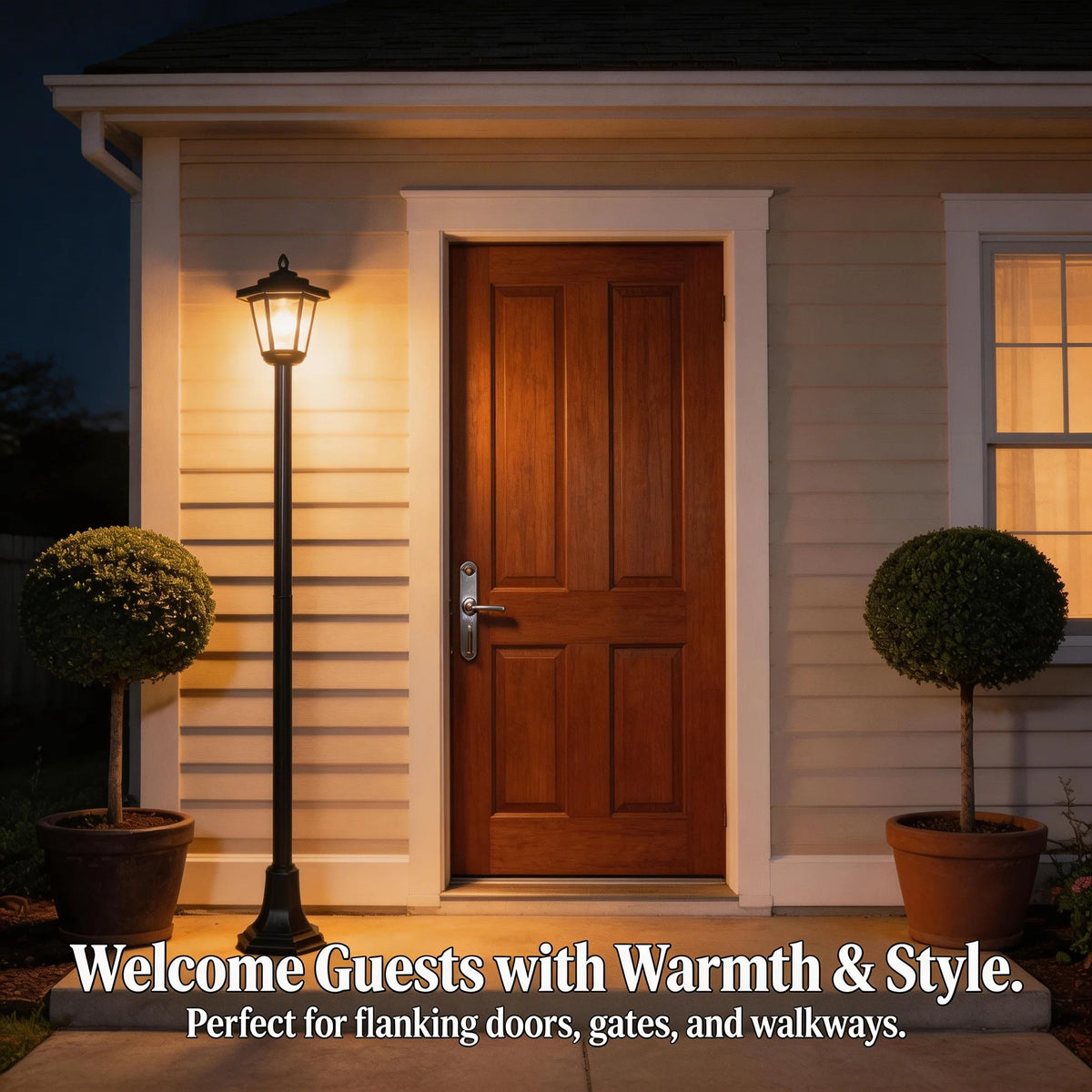 Waterproof Solar Post Lights Dusk To Dawn LED Landscape Lighting