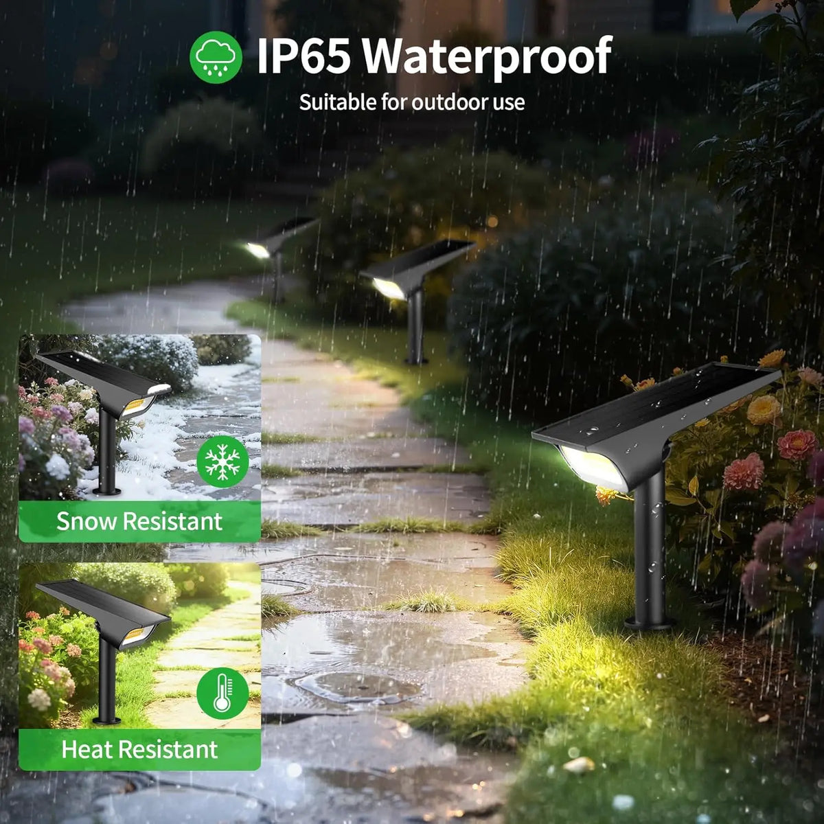 Intelamp Solar Landscape Spotlights Outdoor Lights for Gardens and Pathways
