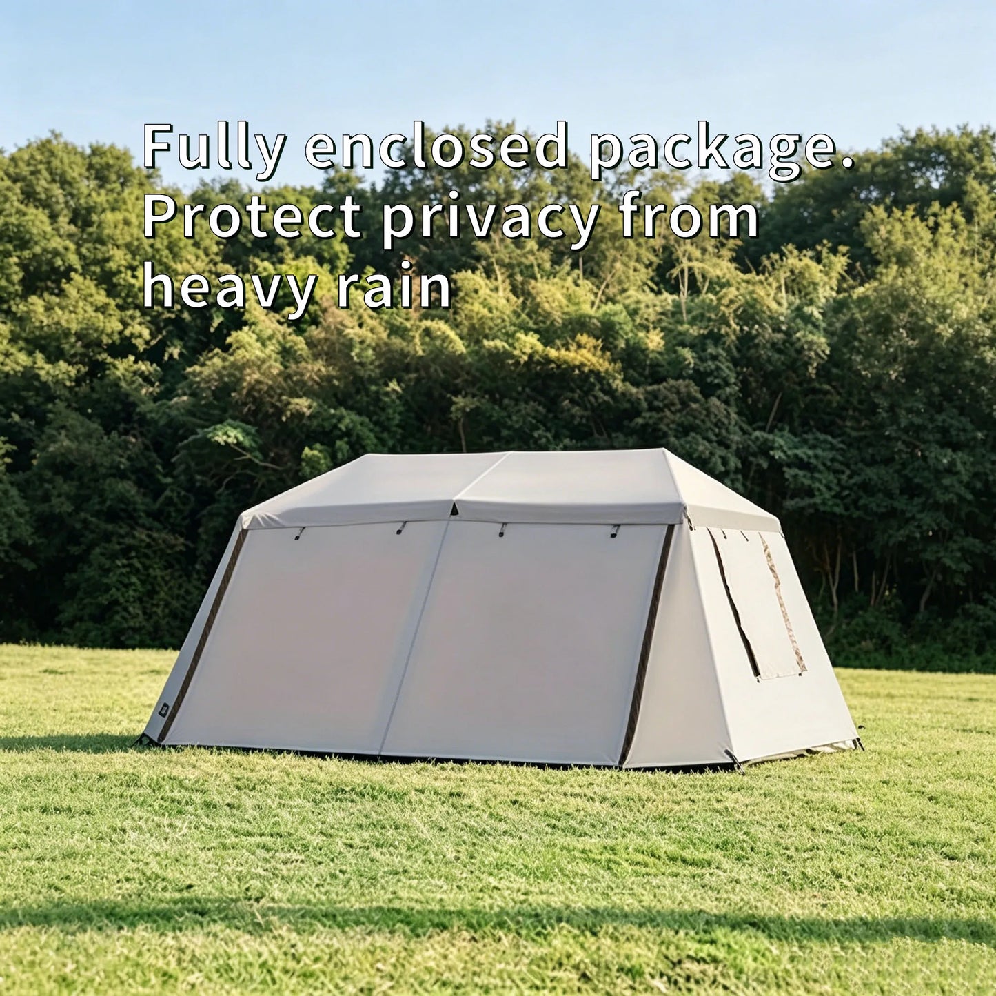 3-Second Fully Automatic Quick-Set Outdoor Camping Tent with Built-in Front Awning; Spacious Interior Ideal for Family Overnight Stays; All-Weather Protection Against Rain, Sun, and Mosquitoes; Well-Ventilated; Suitable for A