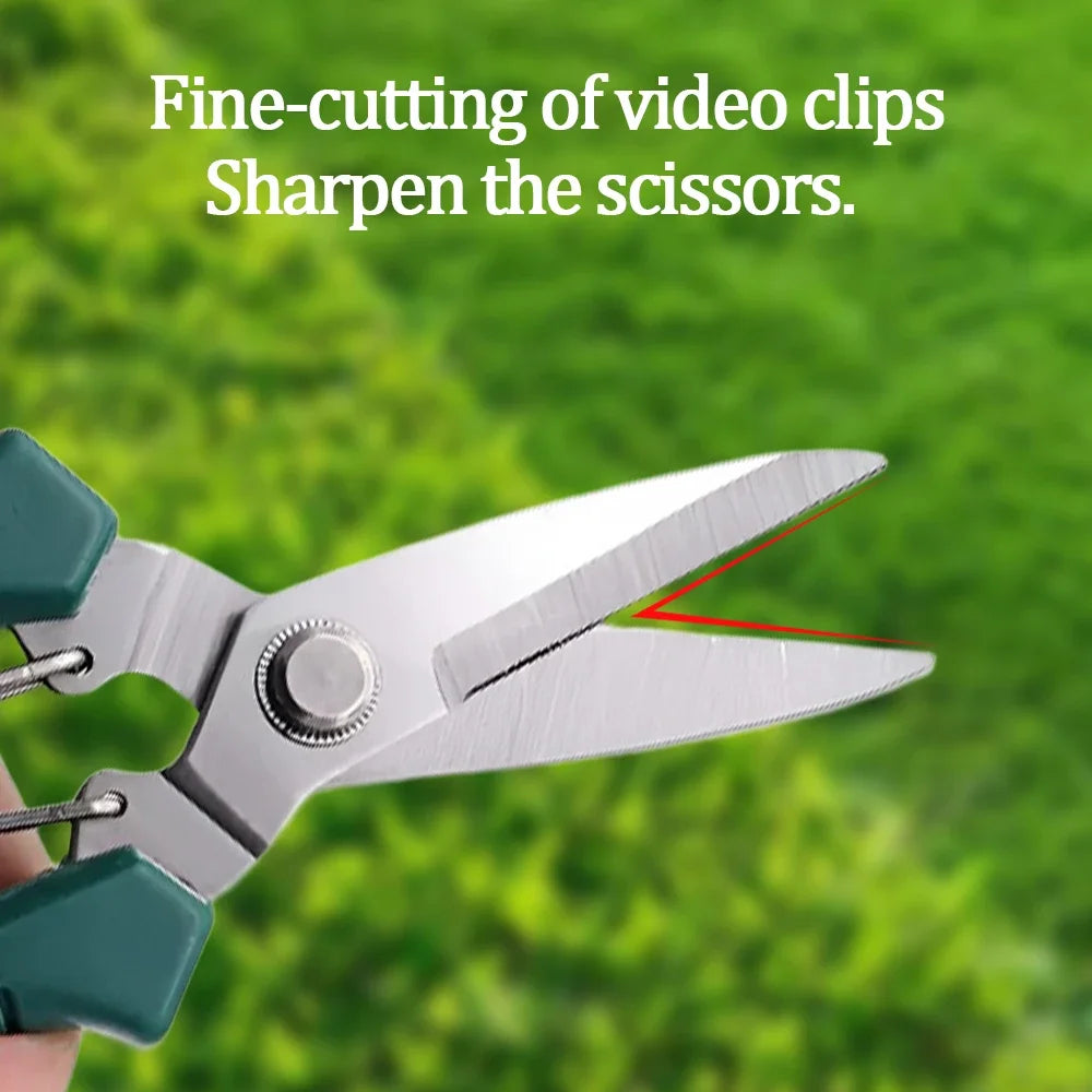 New 190mm Straight Head Pruning Shears Stainless Steel Non Slip Handle Garden Scissors for Bonsai Household Use