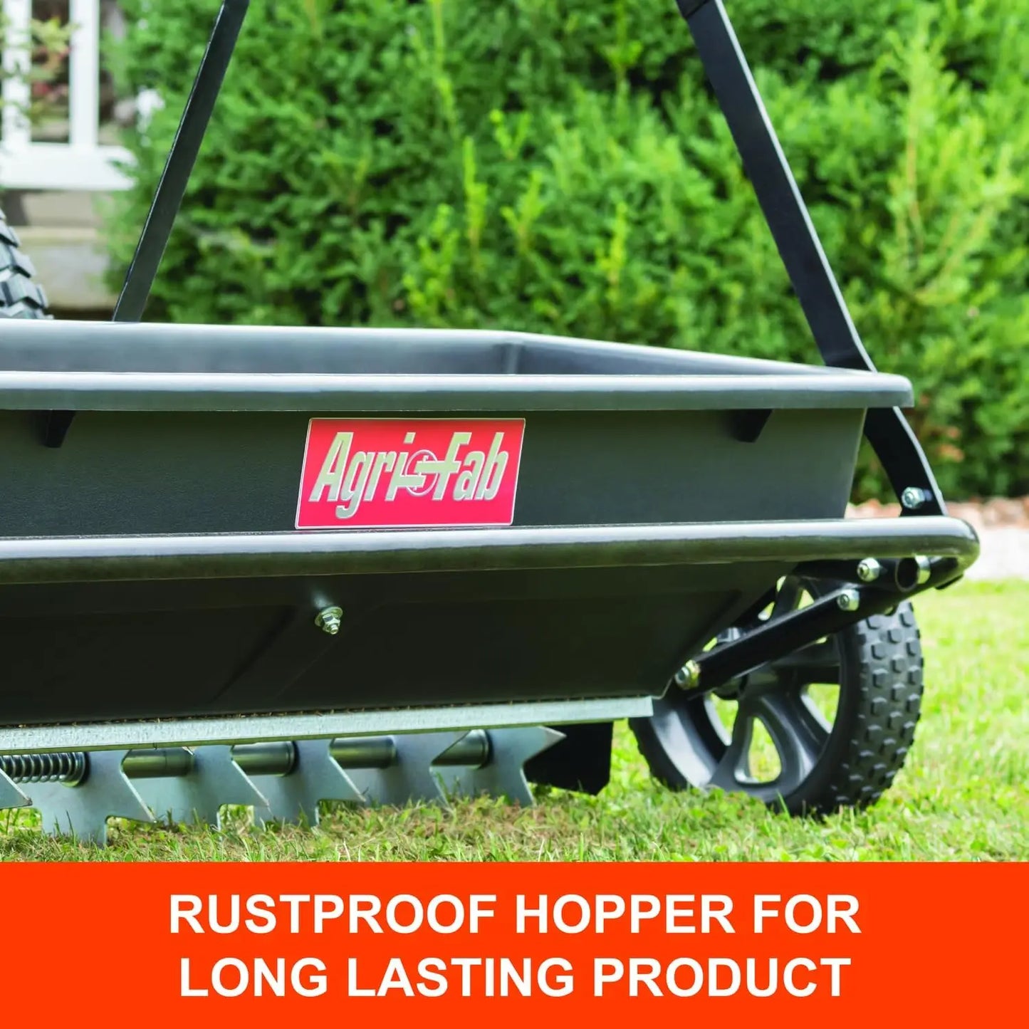 45-0543-AMZ 100 lb. Tow-Behind Lawn & Garden Spiker/Seeder/Drop Spreader for Seed,Fertilizer, Salt, Ice Melt; Designed to Pull B