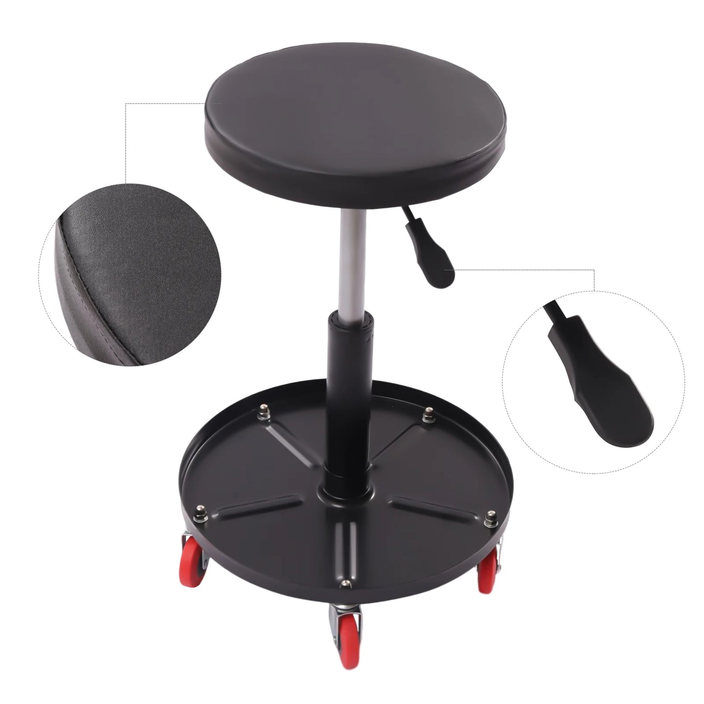 Mechanic Stool 300 LBS Rolling Pneumatic Creeper Garage/Shop Seat Padded Rolling Workshop Stool for Garage Auto Repair