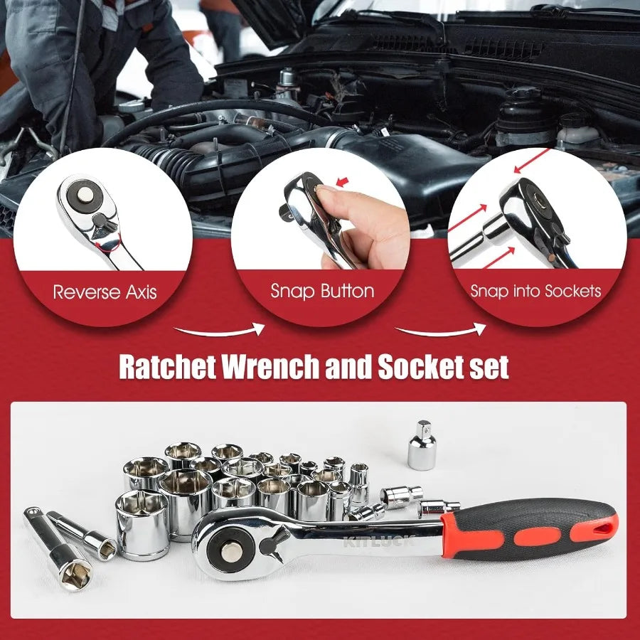 228-piece Home Tool Kit Household Hand Repair Tool Set for men Portable Tool box Set with Tools Screwdriver Wrench Plie