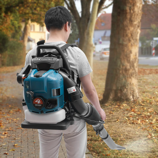 Backpack Leaf Blower, Powerful Blowing and Low Fuel Consumption Gas Powered Leaf Blower,75.6cc Blower for Street Cleaning