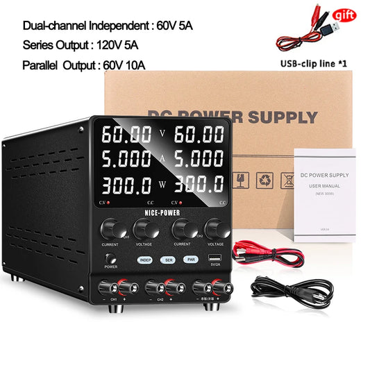 Nice-Power Dual Channel Adjustable Bench DC Power Supply