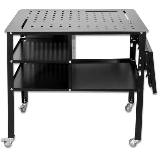 Welding Table Heavy Duty Mobile Steel Workbench with Wheels, Work Station Unil Workbench or Metalworking, Cutting Grinding Weldi