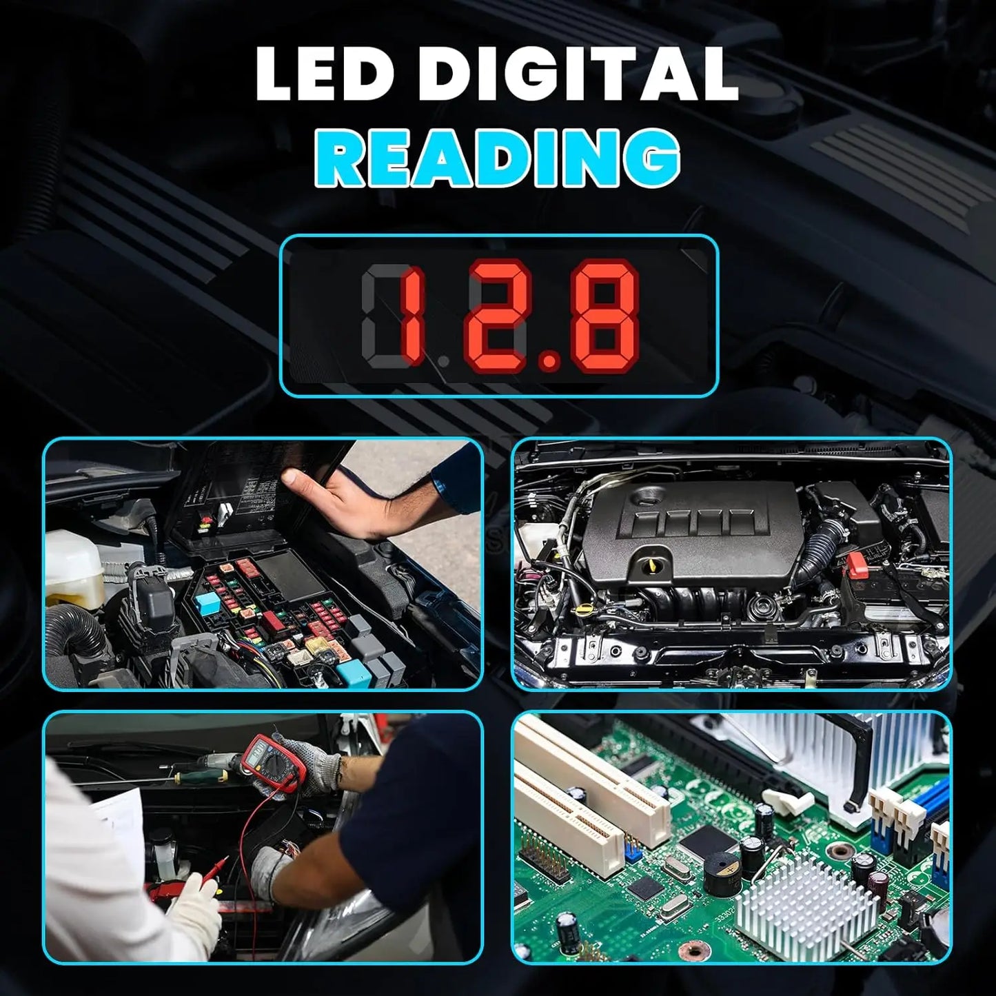 5-90V Digital LED Circuit Tester with Voltage Display for Car/RV/Vehicles, Bidirectional Automotive Electrical Tester