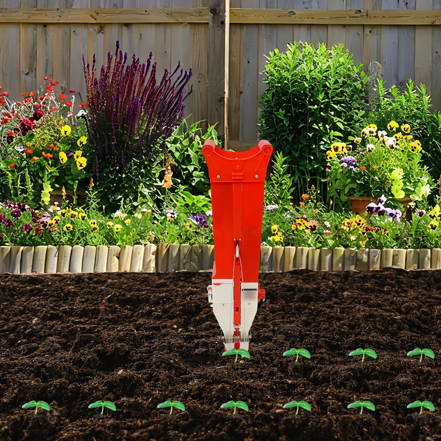 2.4L Seeding Fertilizer, Double-cylinder Seeding Fertilizing Machine, Seeds Spreader Seed Container Soybeans, Corn, Peanuts