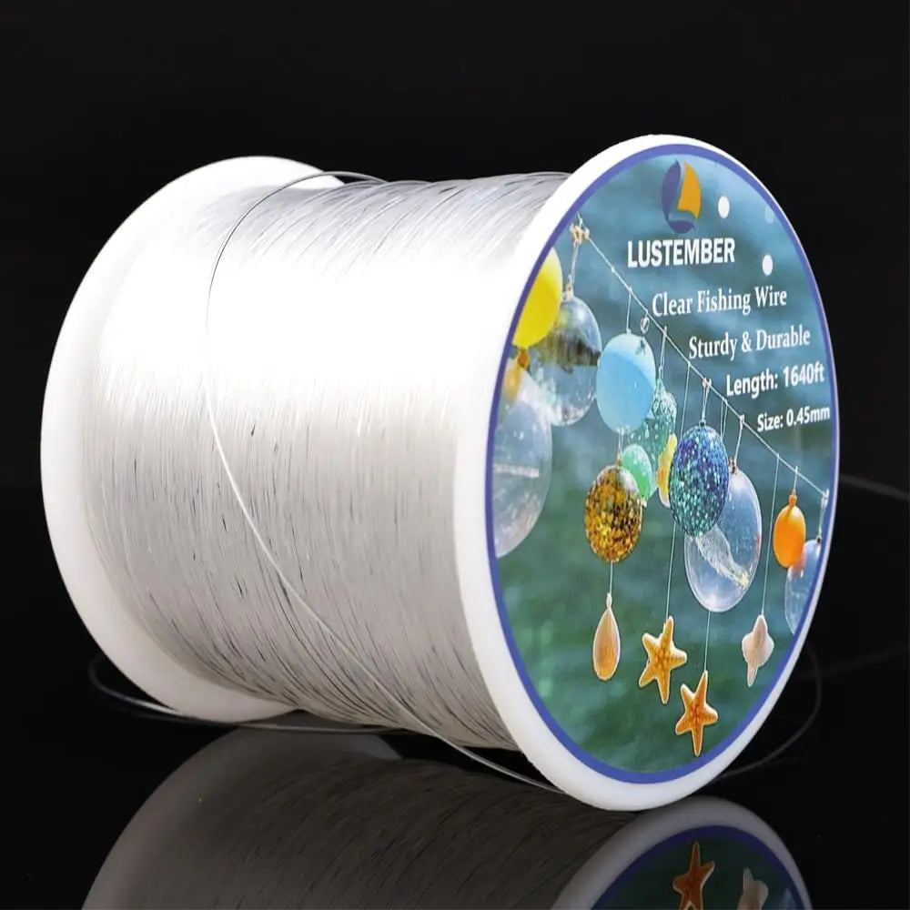 Fishing Wire, 1640 ft Clear Fishing Line, Strong Invisible String for Hanging Decorations, Balloons, Crafts, Jewelry Making, Bea