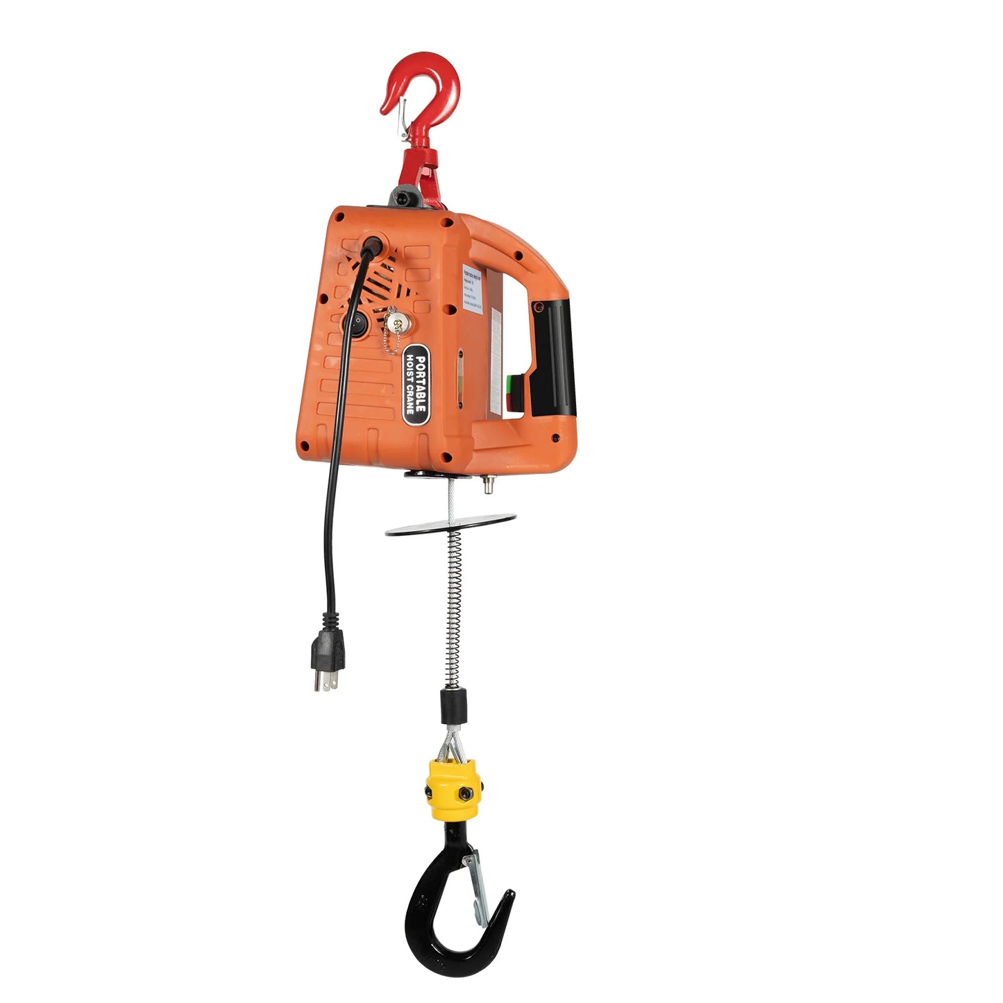 1500W Electric Hoist Winch, Electric Hoist Winch with Remote Control 500kg/1100lbs Loading Capacity for Gardens, Forests, Factories, Warehouses, Garages