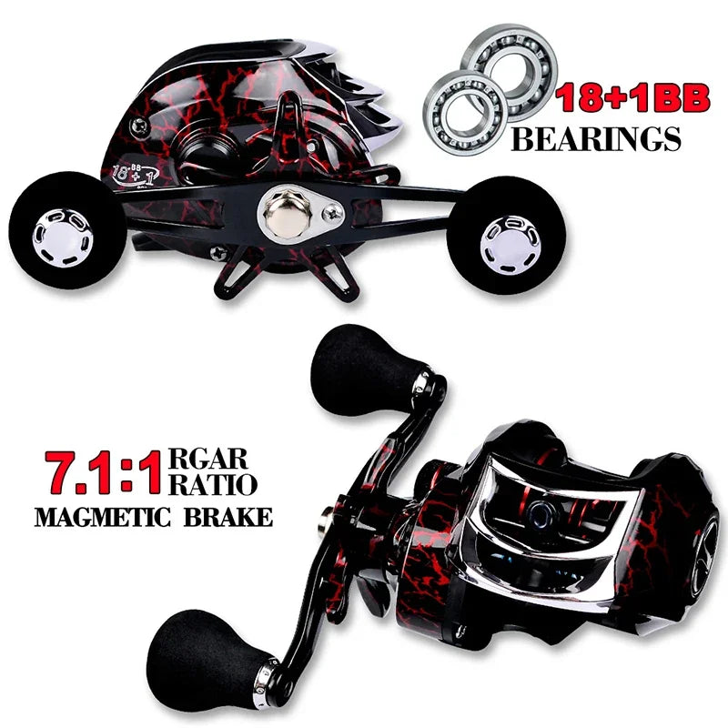 Spinning Reels, 7.1:1 Gear Ratio, 18 +1 BB Light Weight, CNC Spool, Ultra Smooth Powerful, for Freshwater /Ice Fishing