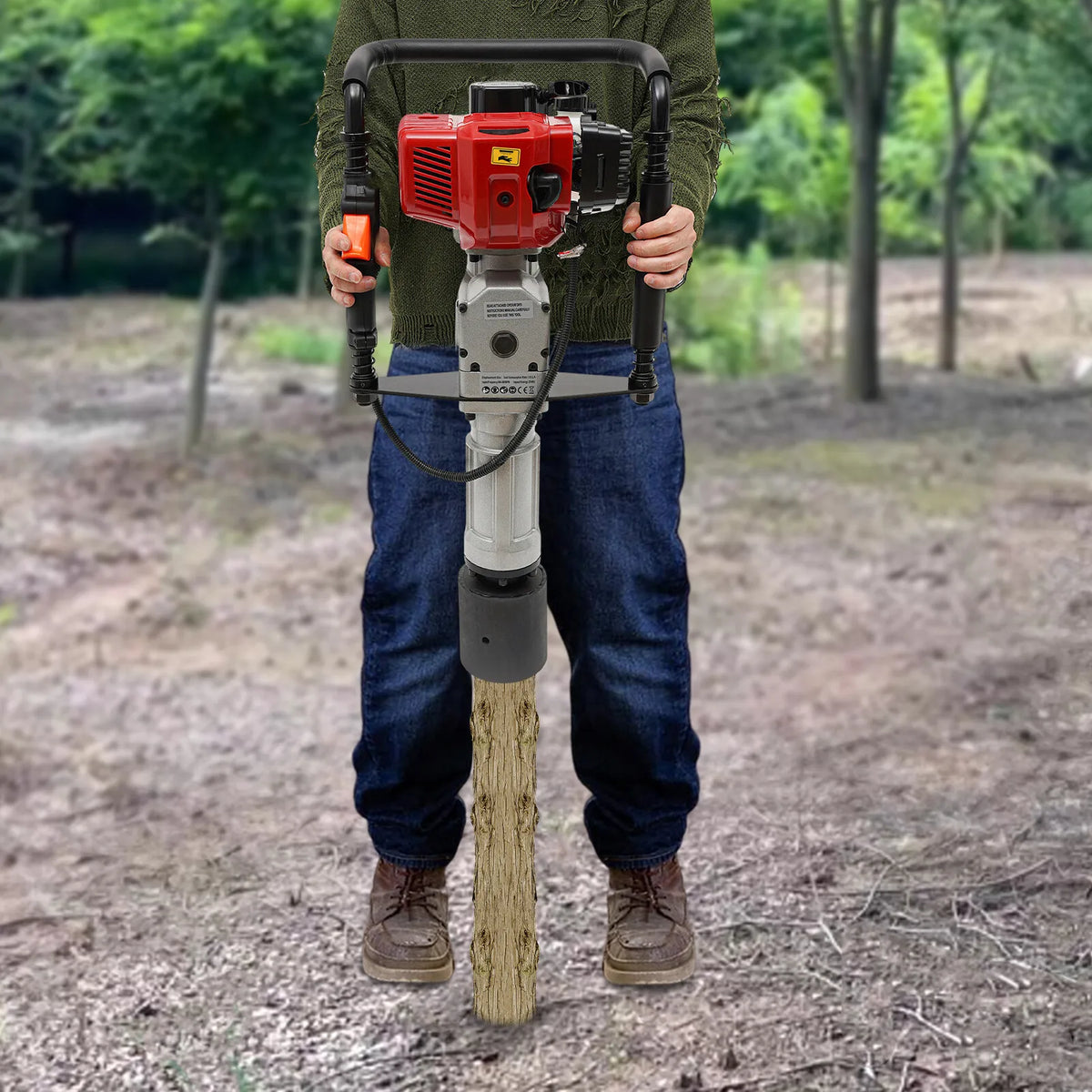 Gasoline Powered Pile Driver Two Stroke Engine for Fencing Construction