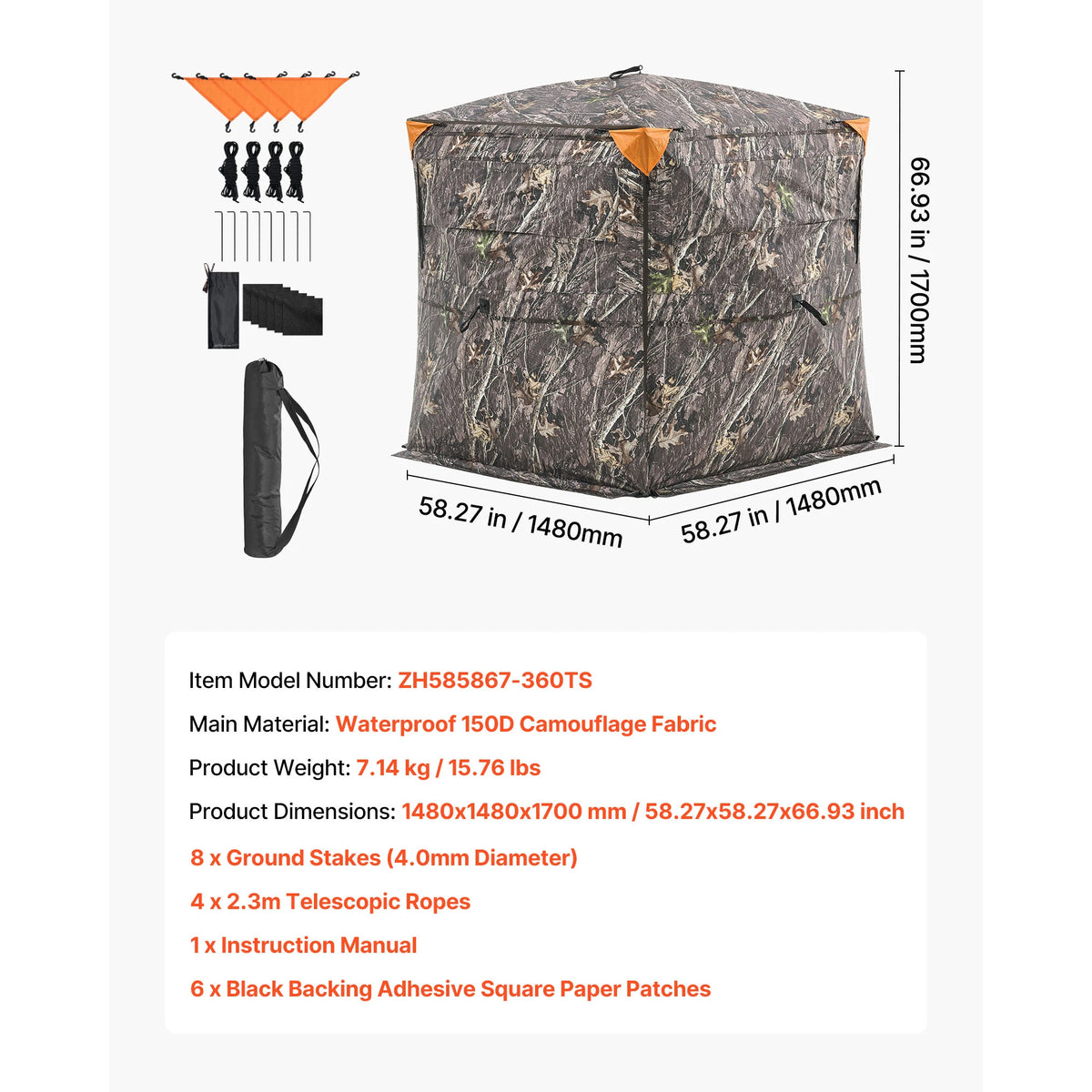 SucceBuy See Through Hunting Blind With Silent Door And Window