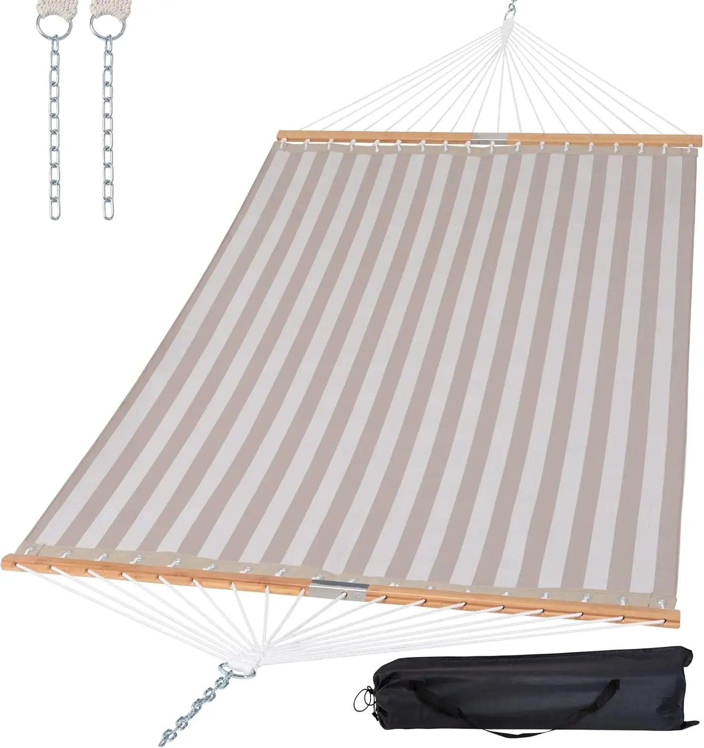 Hammocks 14 FT Quick Dry Hammock Double Size with Spreader Bar, 2 Person Hammock for Outdoor Patio Yard Poolside, 450 lbs Capaci