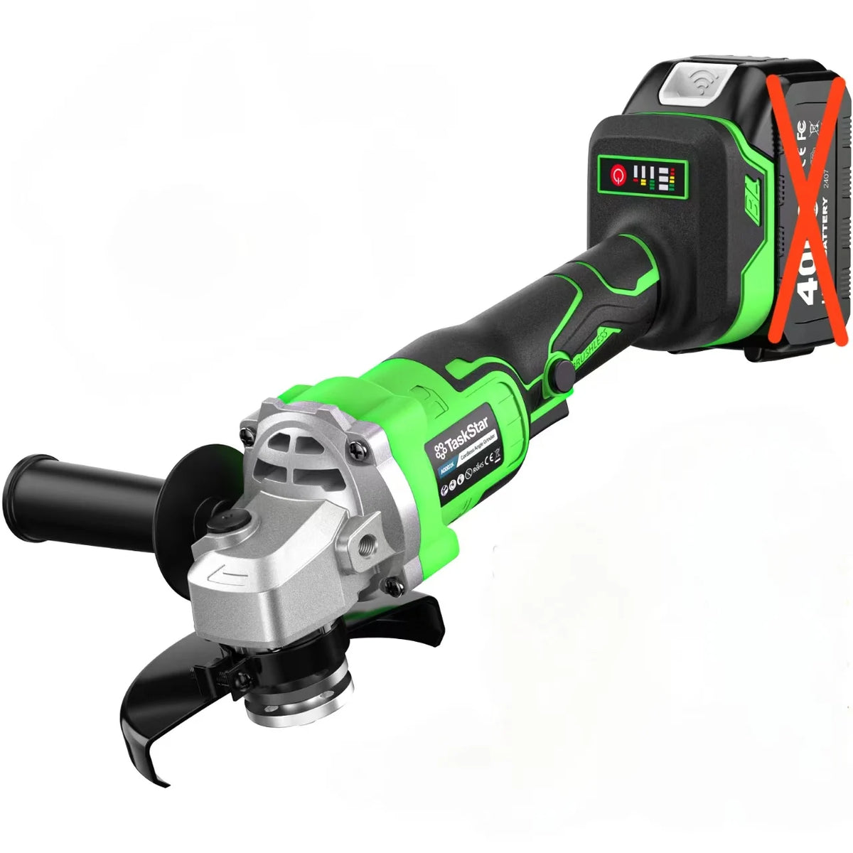 TaskStar Cordless Angle Grinder With Two Batteries And Accessories