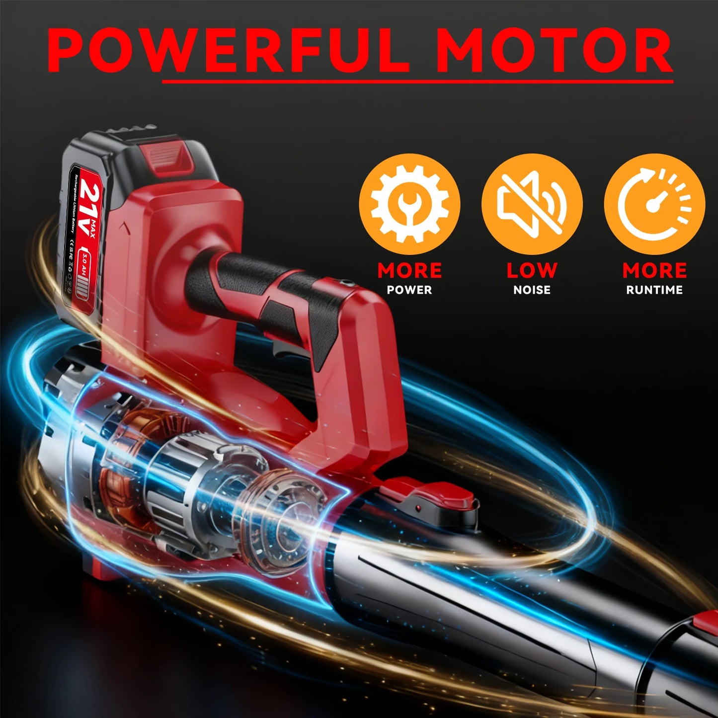 XYSD Cordless Leaf Blower, 650 CFM Electric Jet Blower with 21V 4.5Ah Battery, 6 Speed Modes Portable Leaf Blower for Lawn Care
