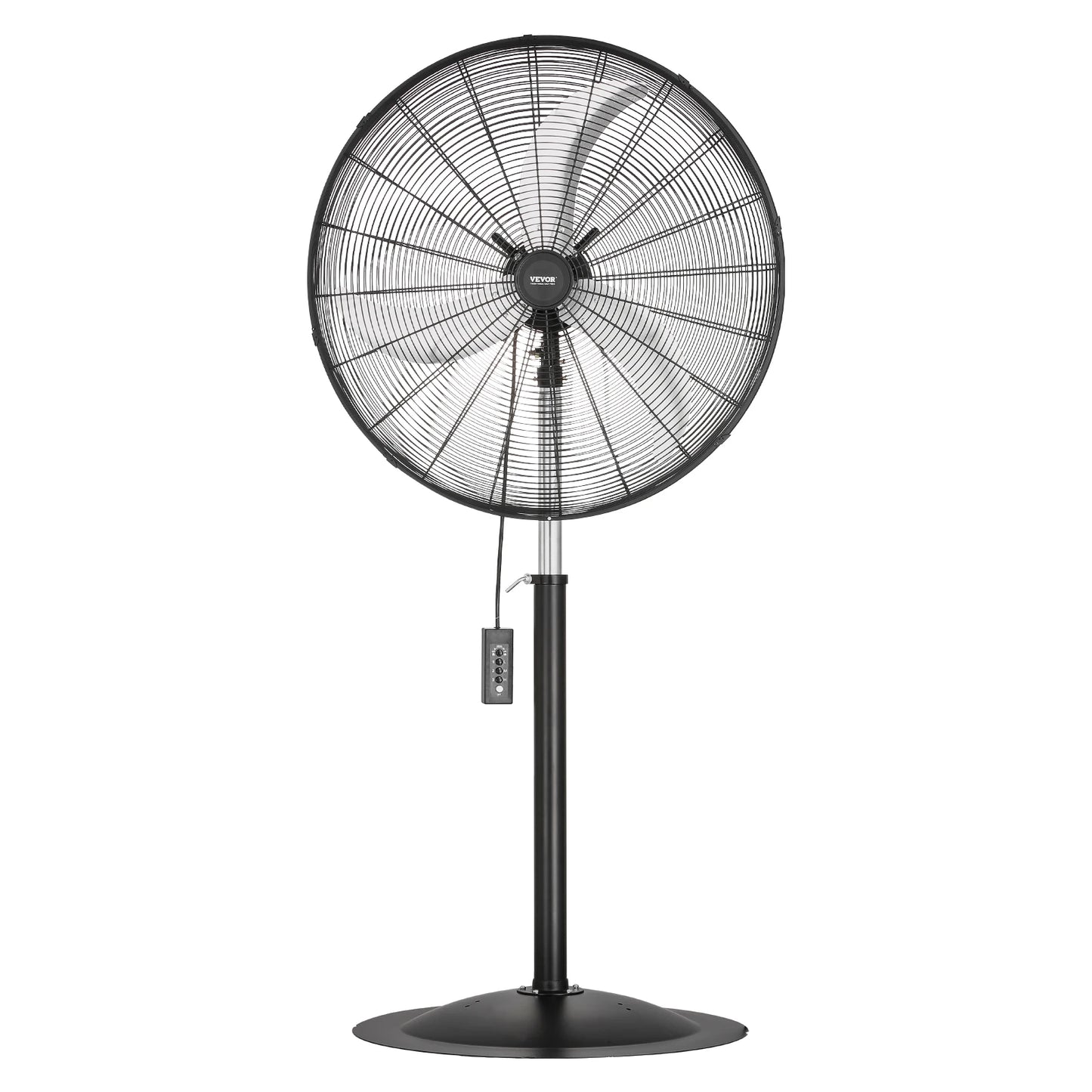 VEVOR Industrial Pedestal Fan 85-Degree Oscillating Fan Height Adjustable Standing Fans with 3 Adjustable Speed for Bedroom Home