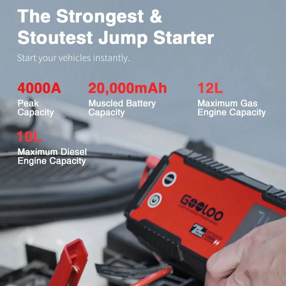 GOOLOO 4000A Jump Starter 12V Car Battery Booster 24000mAh PD100W